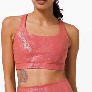 Lululemon Energy Bra Cranberry Shine Size 14 – VEUC / Special Edition